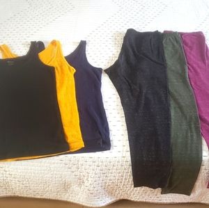 Back to Basics, lot of 3 tanks and 3 leggings